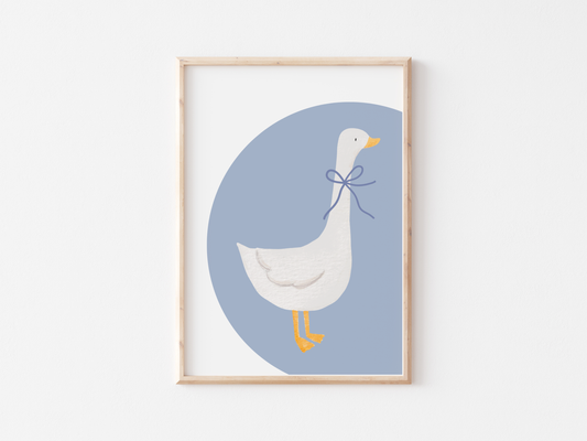 Colorful Goose Wall Art - Cute Nursery Poster for Kids' Room Decor