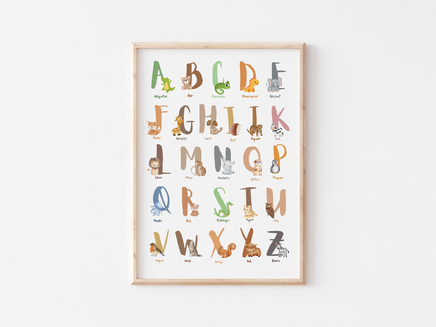 ABC und Zahlenposter Kinderzimmer | Alphabet Poster | Buchstaben | Zahlen von 1 bis 9