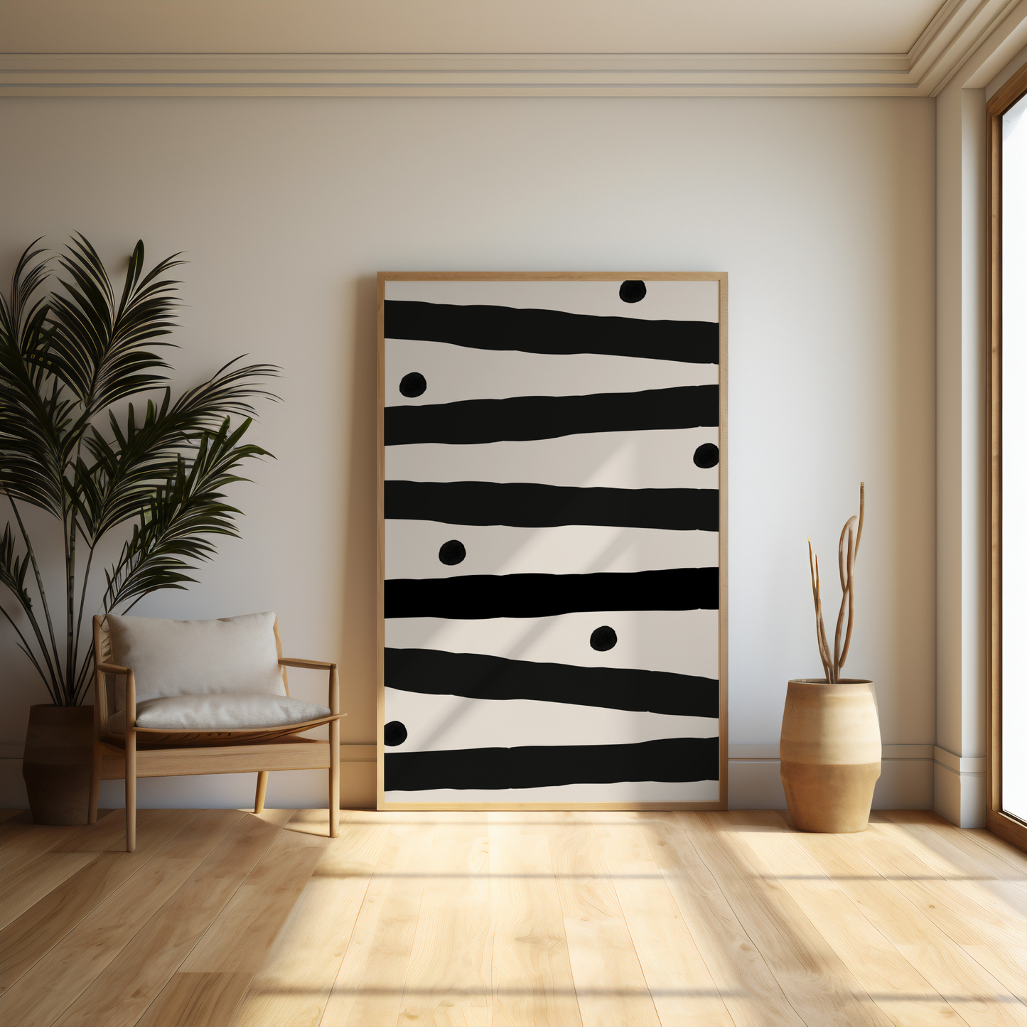 Modern Abstract Art Poster | College Dorm Decor | Minimal Neutral Gallery