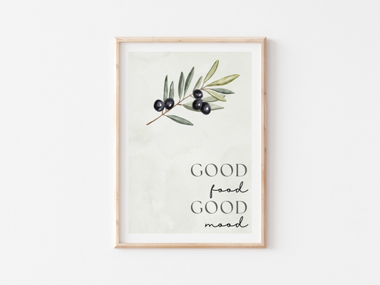 Good Food Good Life Poster | Kitchen Decor