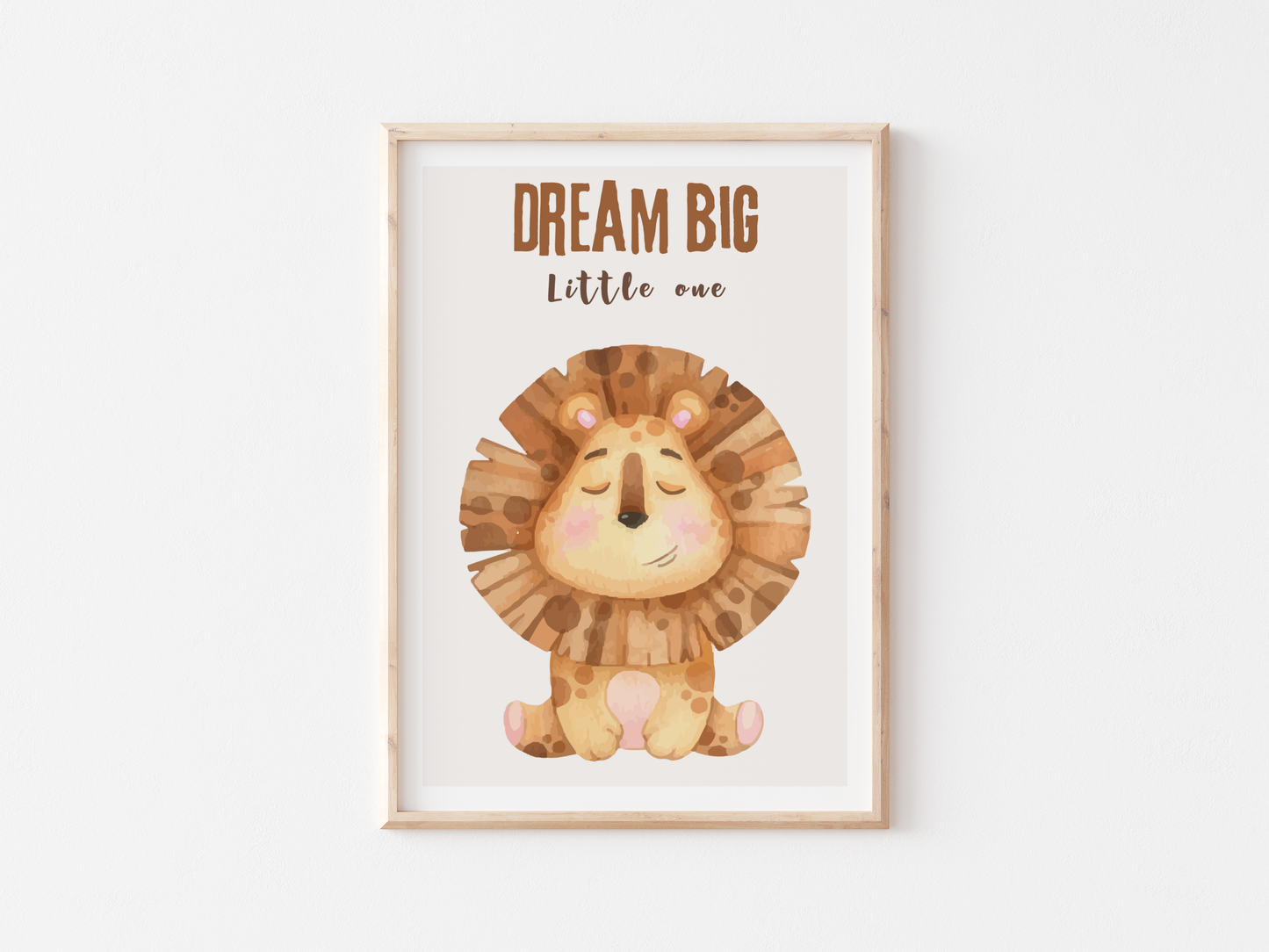 Dream Big Little One Safari Poster | Baby Room Decor