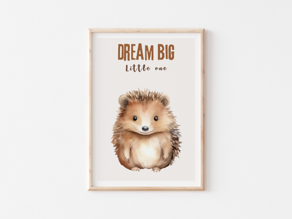 Dream Big Little One Safari Poster | Baby Room Decor