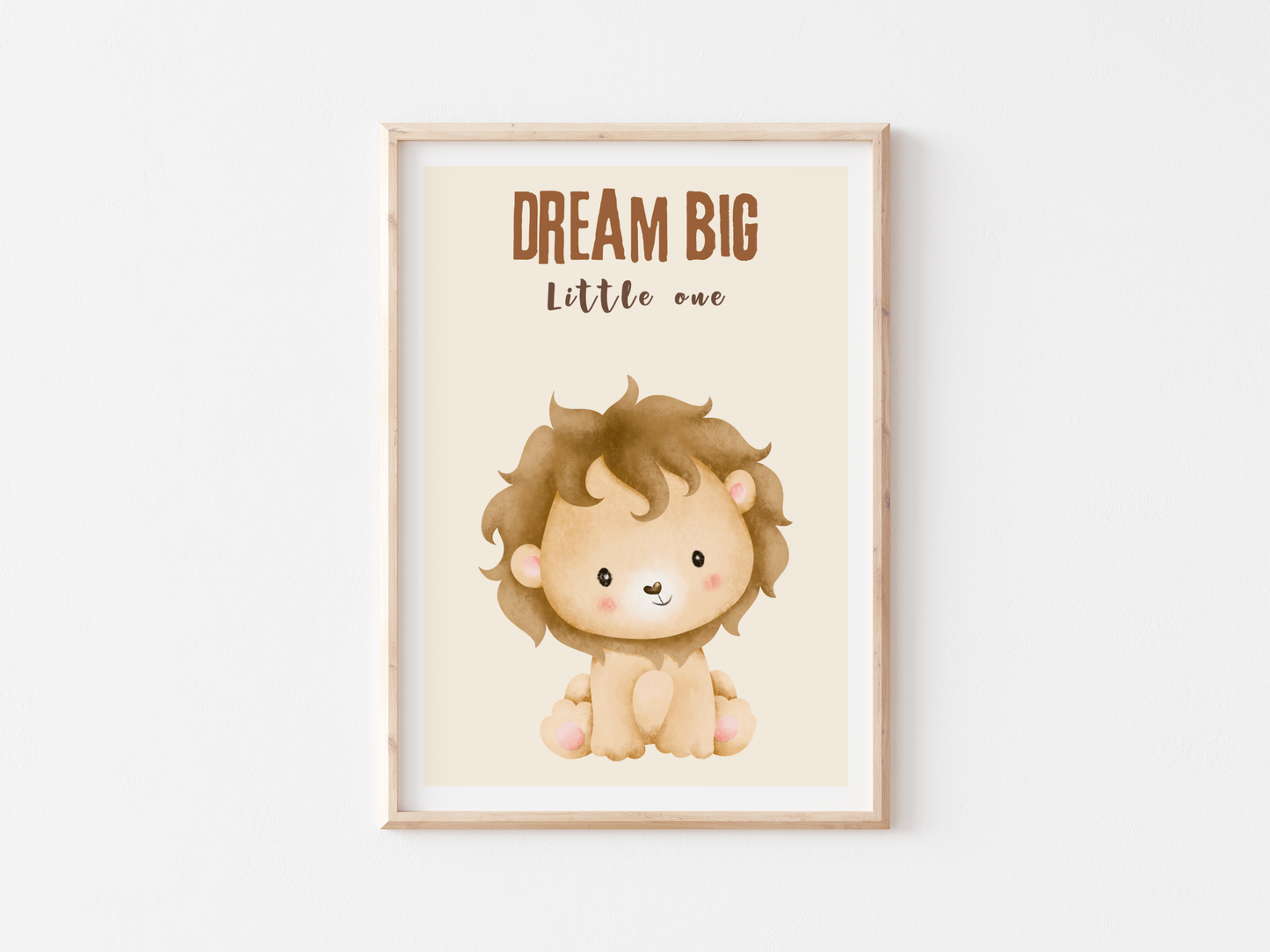 Dream Big Little One Safari Poster | Baby Room Decor