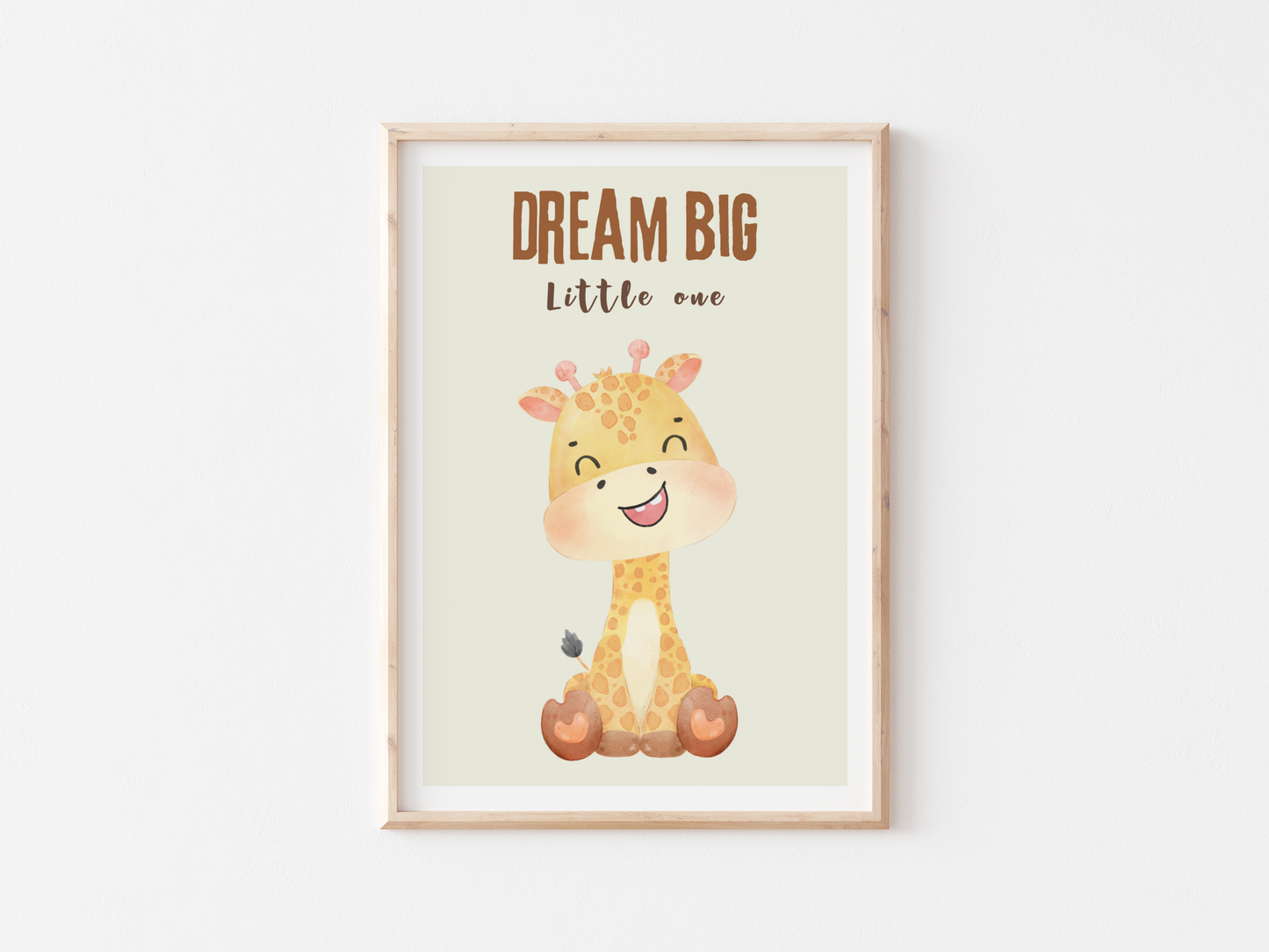 Dream Big Little One Safari Poster | Baby Room Decor