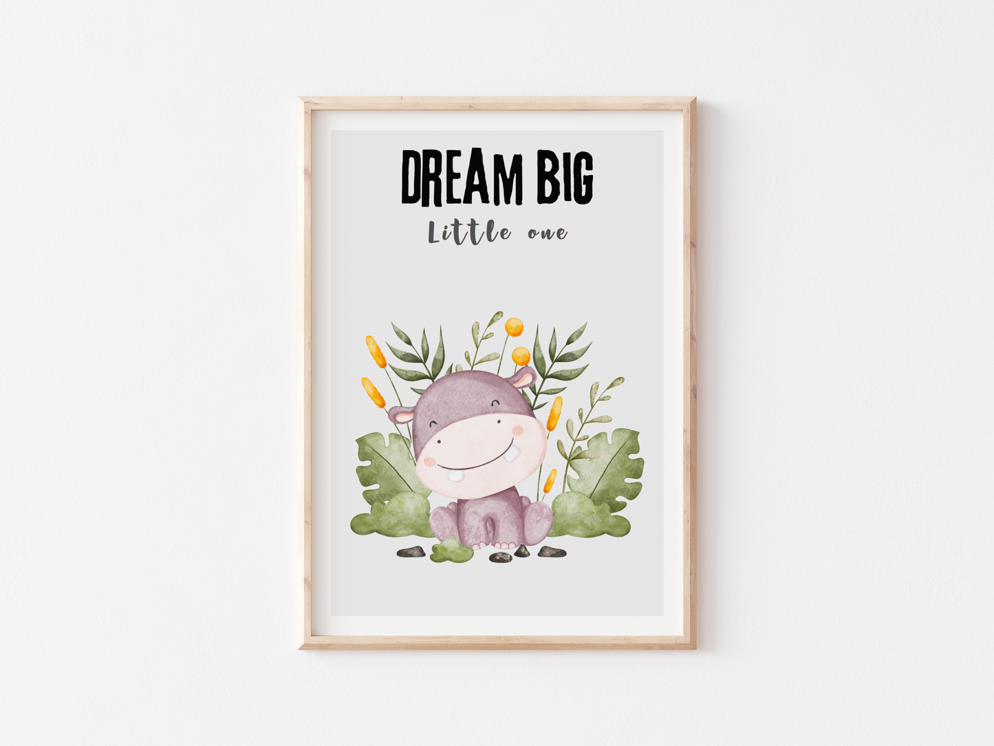 Dream Big Little One Safari Poster | Baby Room Decor