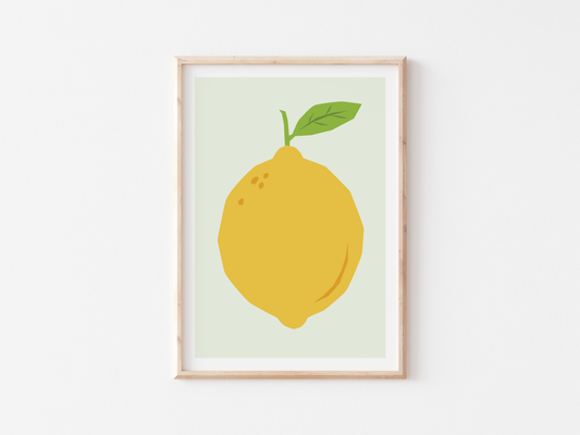 Lemon Art Print | Inspirational Wall Decor | Minimal Neutral Gallery | Dorm Room Decor