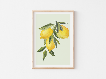 Lemon Art Print | Inspirational Wall Decor | Minimal Neutral Gallery | Dorm Room Decor