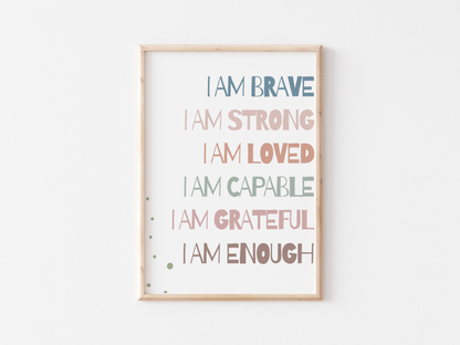 Positive Affirmation Poster for Kids