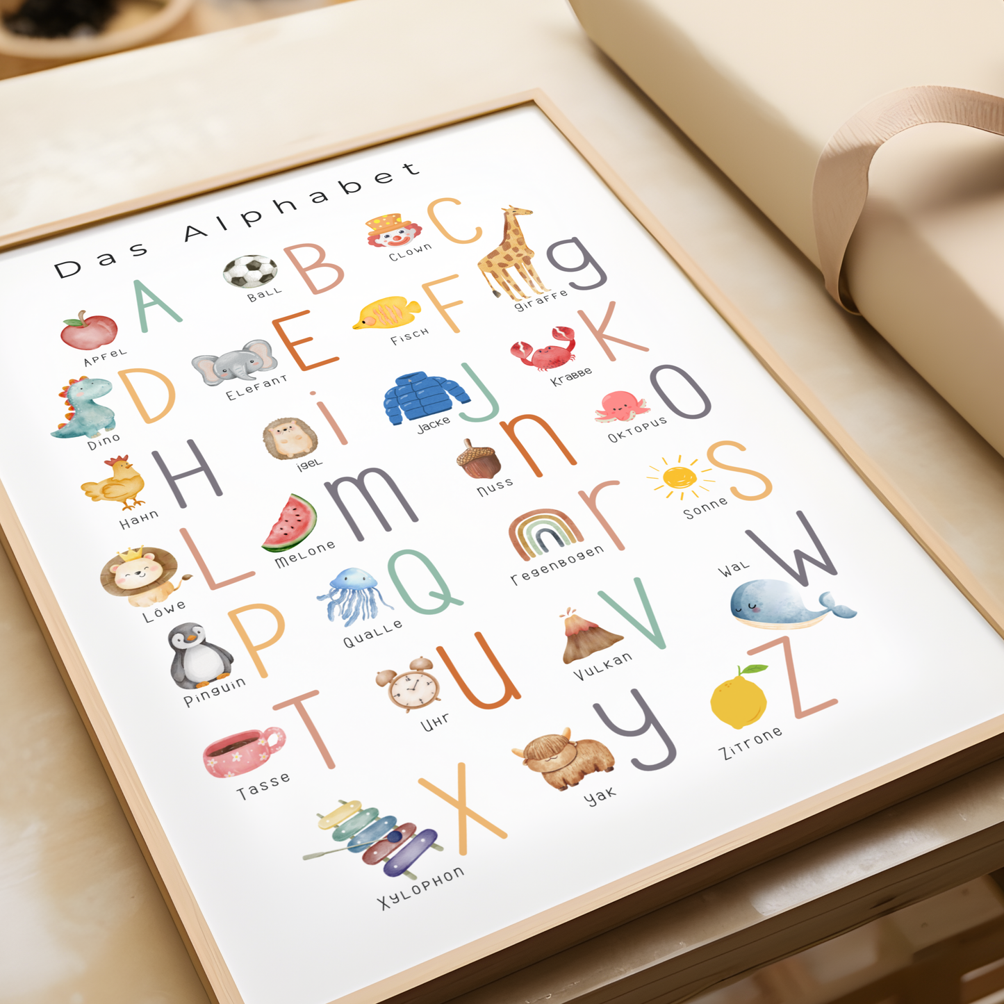 ABC and number poster for children's room | Alphabet poster | Letters | Numbers from 1 to 10