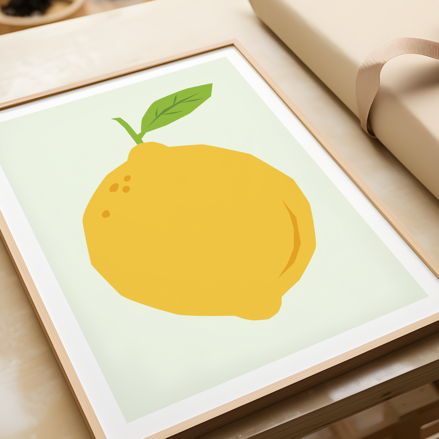 Lemon Art Print | Inspirational Wall Decor | Minimal Neutral Gallery | Dorm Room Decor