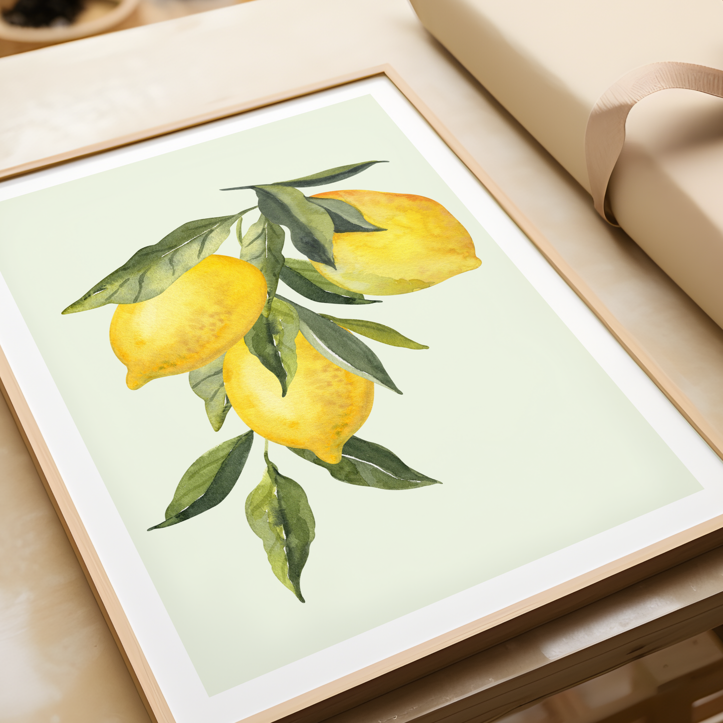 Lemon Art Print | Inspirational Wall Decor | Minimal Neutral Gallery | Dorm Room Decor