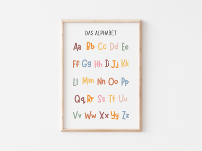 ABC und Zahlenposter Kinderzimmer | Alphabet Poster | Buchstaben | Zahlen von 1 bis 9 | Lernposter im Montessori