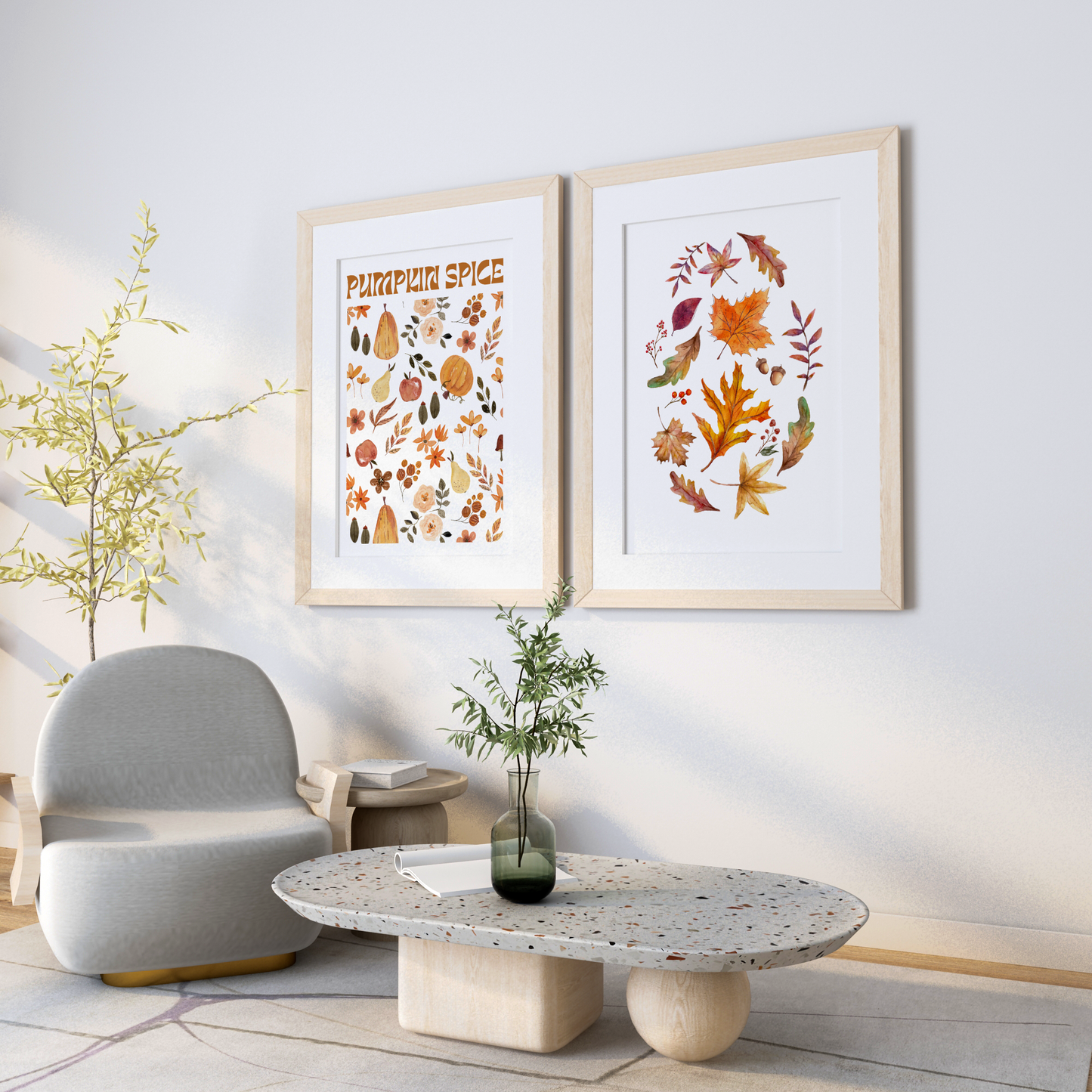 Set of 2 Fall Pumpkin Spice Posters