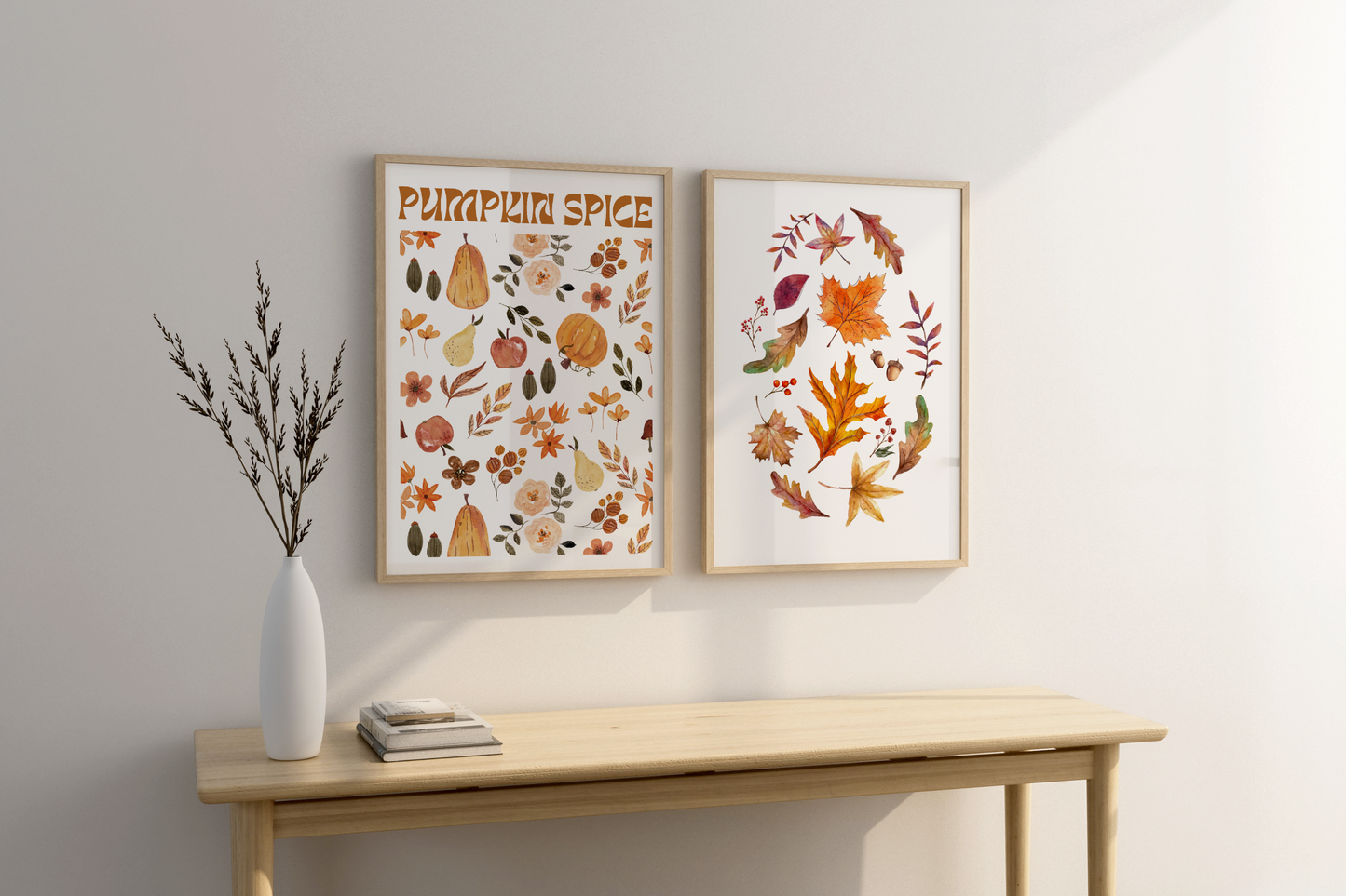 Set of 2 Fall Pumpkin Spice Posters