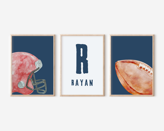 Sports-Themed Wall Art | Toddler Boy Room Decor | Customised Name