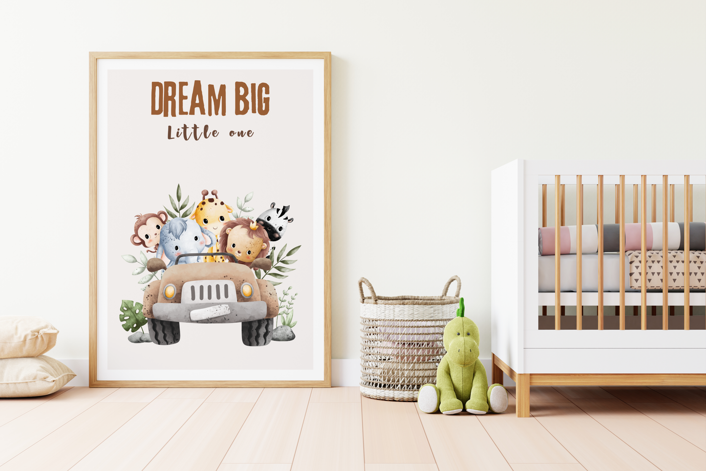 Dream Big Little One Safari Poster | Baby Room Decor