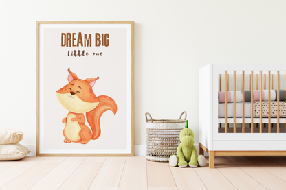 Dream Big Little One Safari Poster | Baby Room Decor