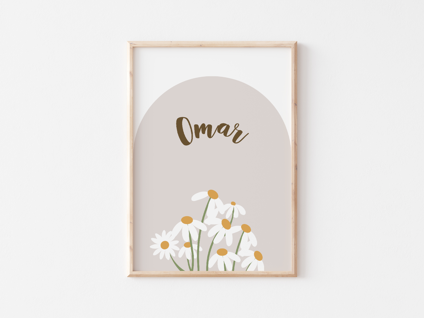 Minimalist Daisy Baby Name Poster