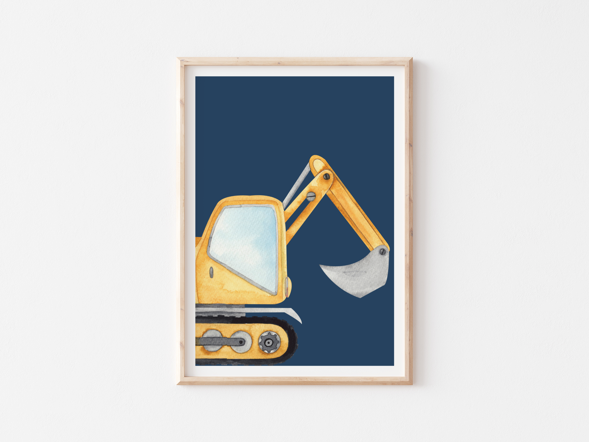 Tractor and Digger Poster | Boy's room Decor | Nursery Wall art | Customised Name jungle kinderzimmer decor