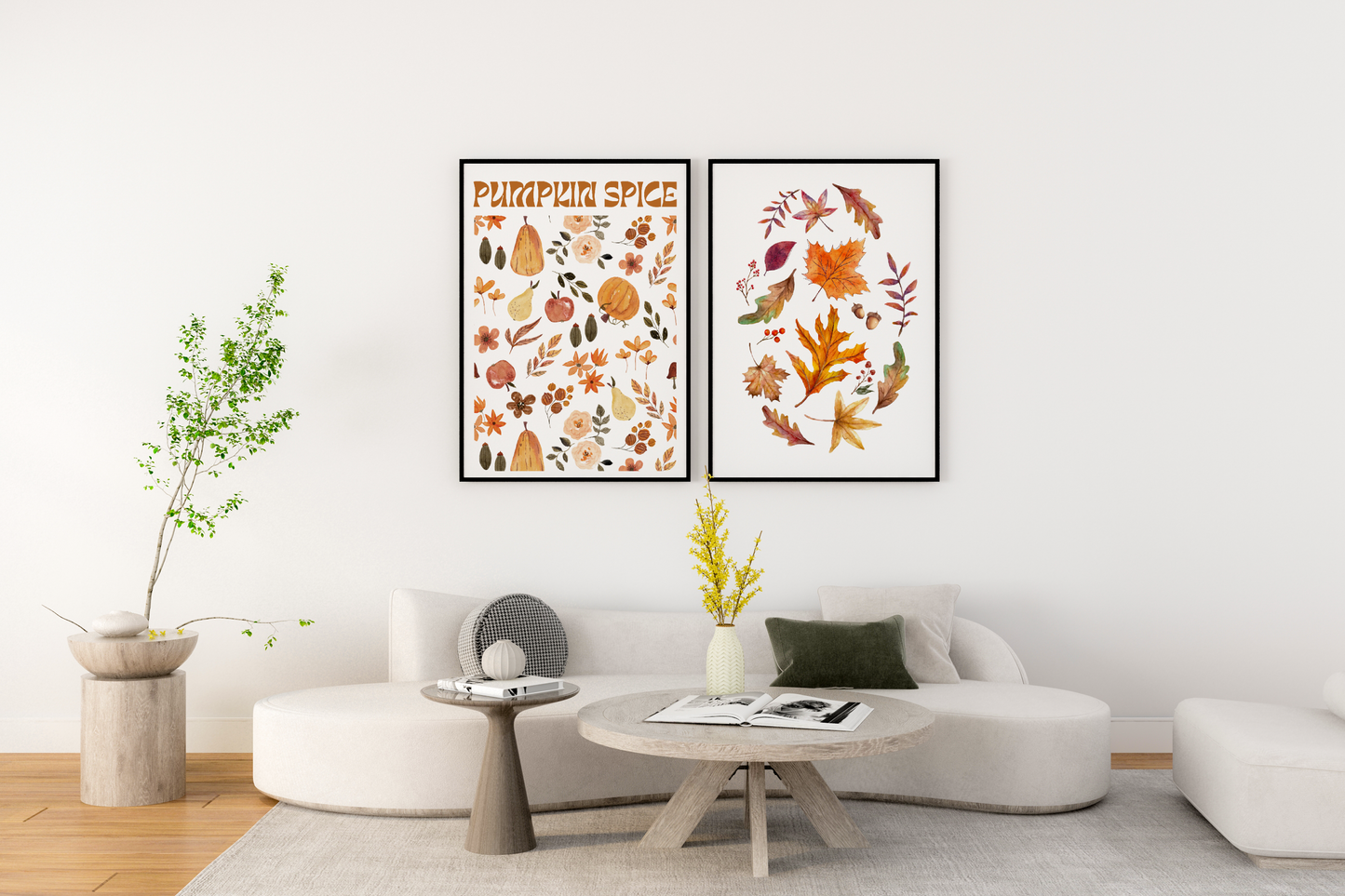 Set of 2 Fall Pumpkin Spice Posters