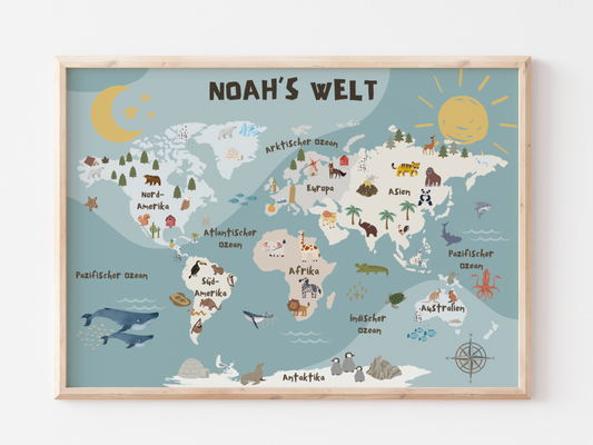 World Map for Children's Room 