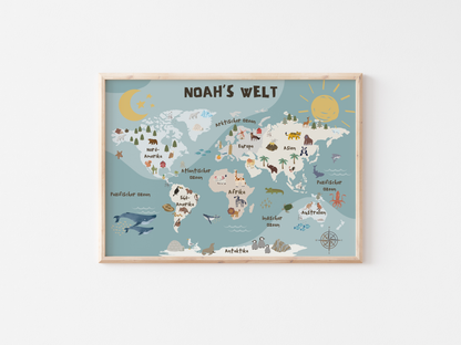 World Map for Children's Room