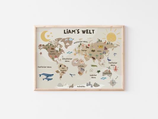 World Map for Children's Room