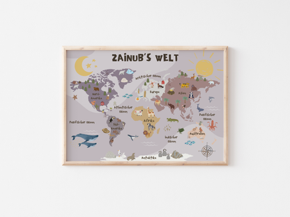 World Map for Children's Room