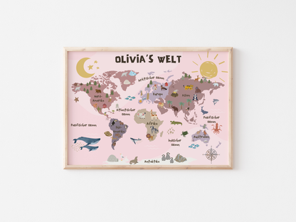 World Map for Children's Room