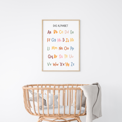 ABC und Zahlenposter Kinderzimmer | Alphabet Poster | Buchstaben | Zahlen von 1 bis 9 | Lernposter im Montessori