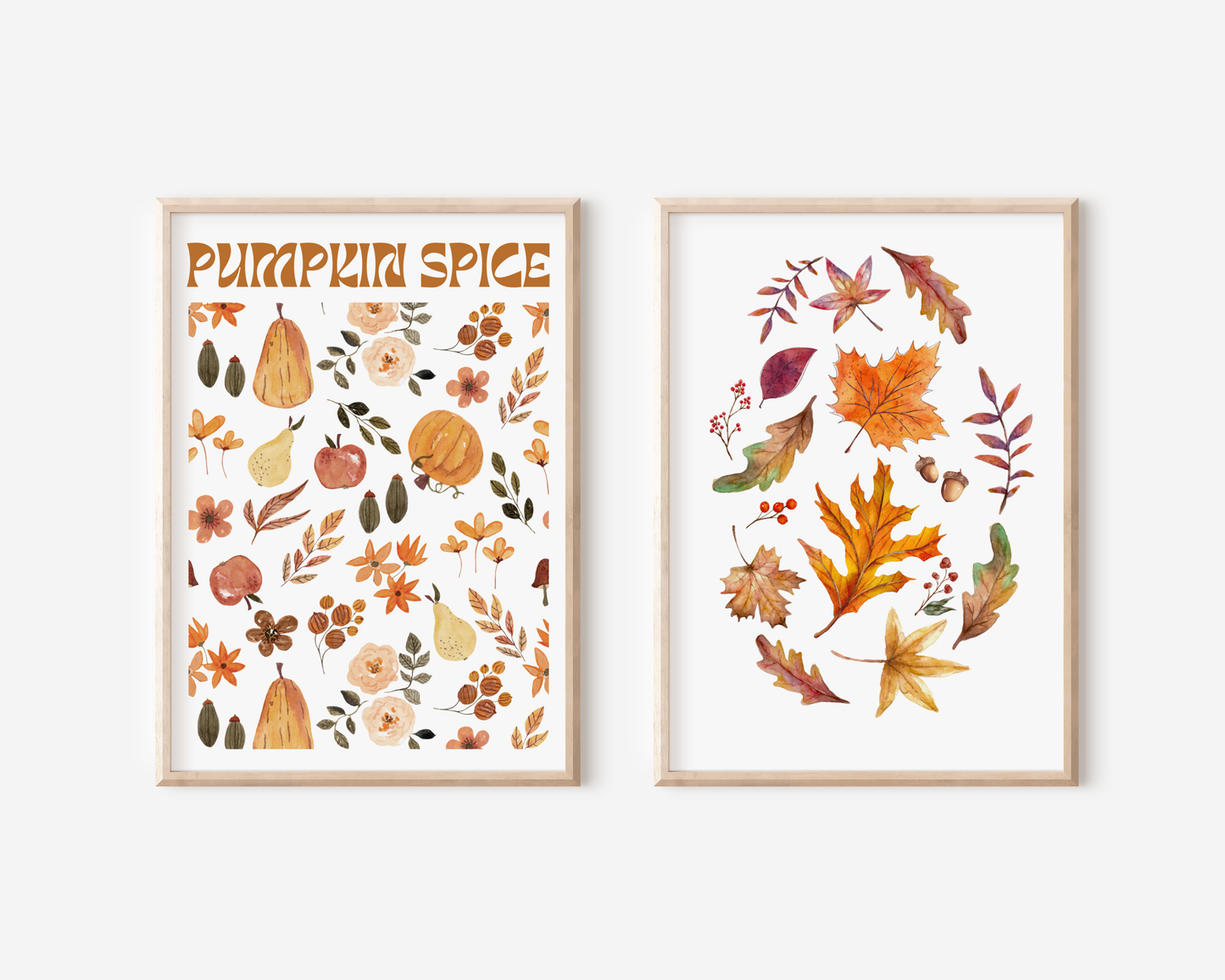 Set of 2 Fall Pumpkin Spice Posters