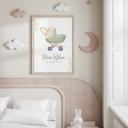 Personalized baby name poster | Birth announcement | Welcome poster and card for baby | Baby name poster