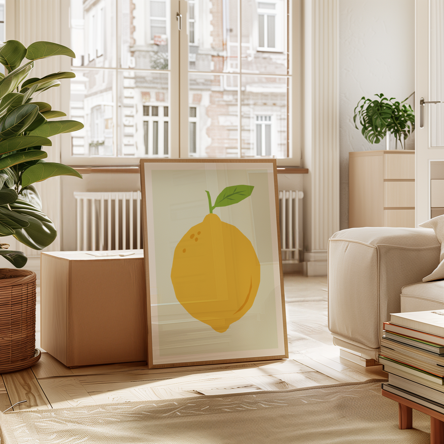 Lemon Art Print | Inspirational Wall Decor | Minimal Neutral Gallery | Dorm Room Decor