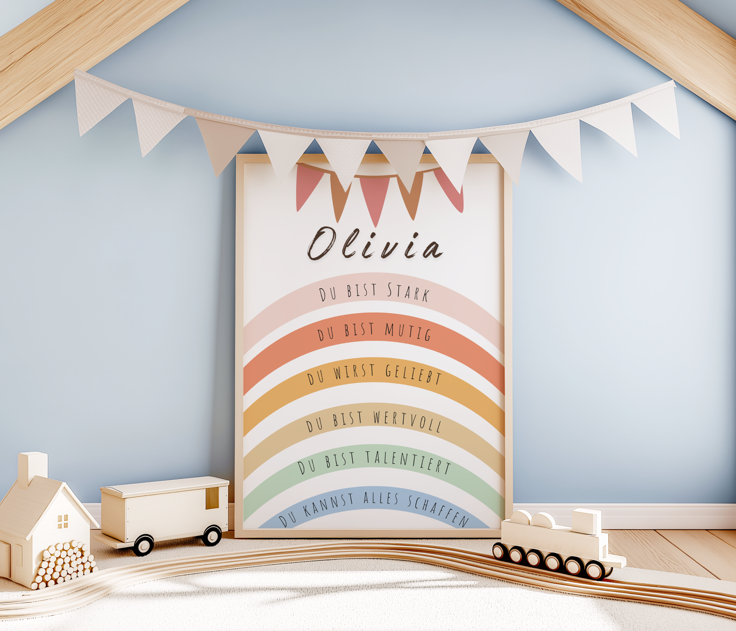 Personalized Positive Affirmation Poster for Kids | Custom Name Wall Art