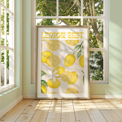 Lemon Art Print | Inspirational Wall Decor | Minimal Neutral Gallery | Dorm Room Decor