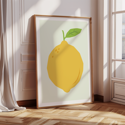 Lemon Art Print | Inspirational Wall Decor | Minimal Neutral Gallery | Dorm Room Decor