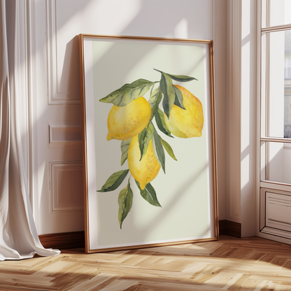 Lemon Art Print | Inspirational Wall Decor | Minimal Neutral Gallery | Dorm Room Decor