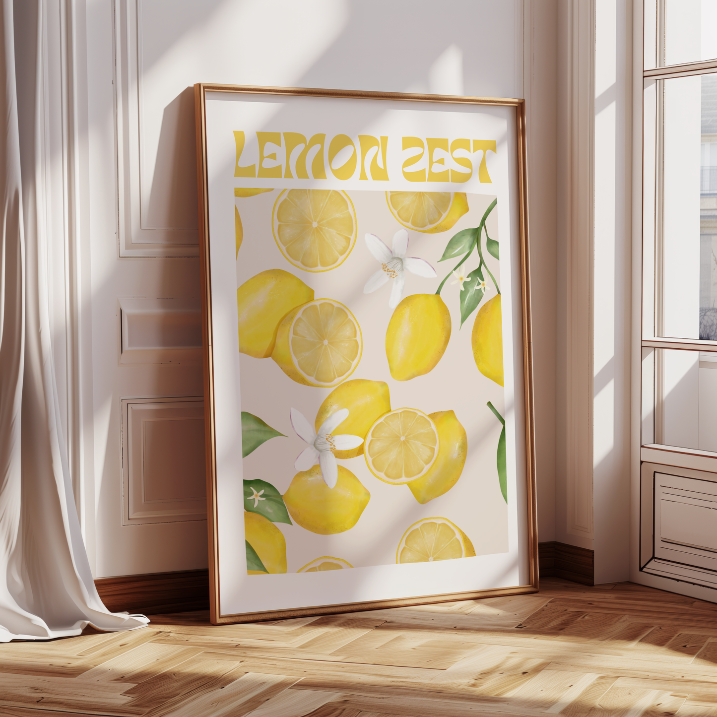 Lemon Art Print | Inspirational Wall Decor | Minimal Neutral Gallery | Dorm Room Decor