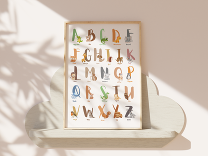 ABC und Zahlenposter Kinderzimmer | Alphabet Poster | Buchstaben | Zahlen von 1 bis 9