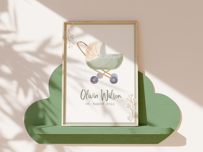 Personalized baby name poster | Birth announcement | Welcome poster and card for baby | Baby name poster