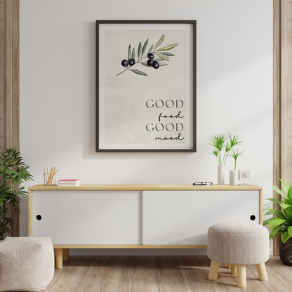 Good Food Good Life Poster | Kitchen Decor